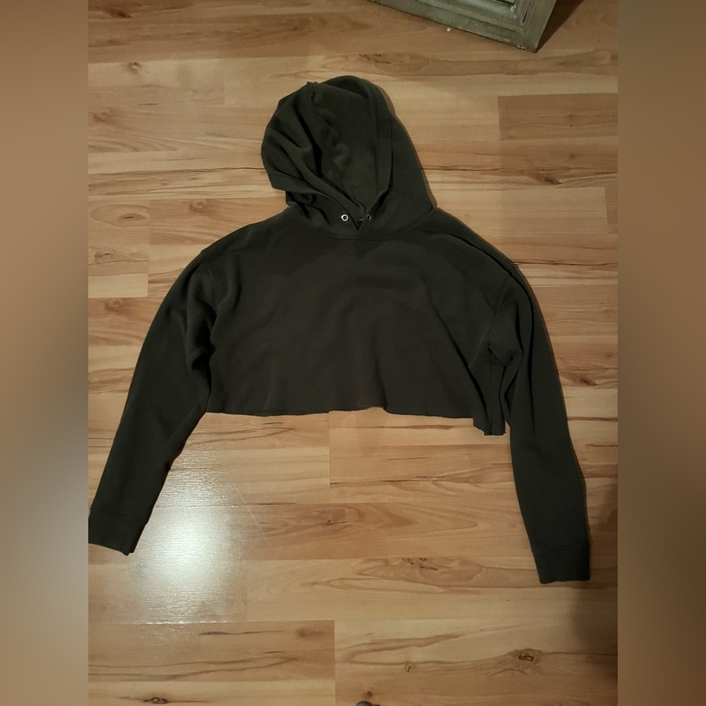 Olive green cropped hoodie from Target